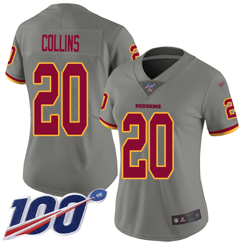 Washington Redskins Limited Gray Women Landon Collins Jersey NFL Football #20 100th Season Inverted